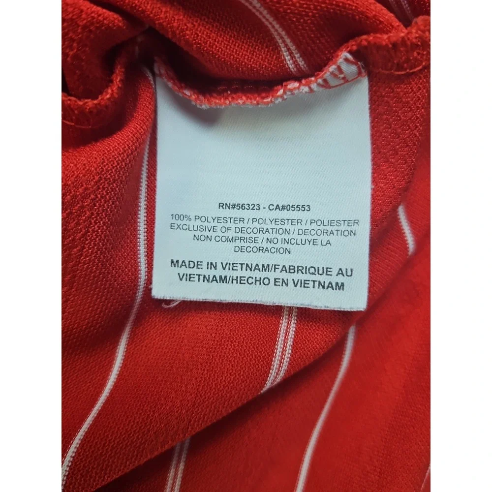 Nike Golf Polo Shirt Mens XL Red Stripe Dri-Fit Short Sleeve Performance 1569